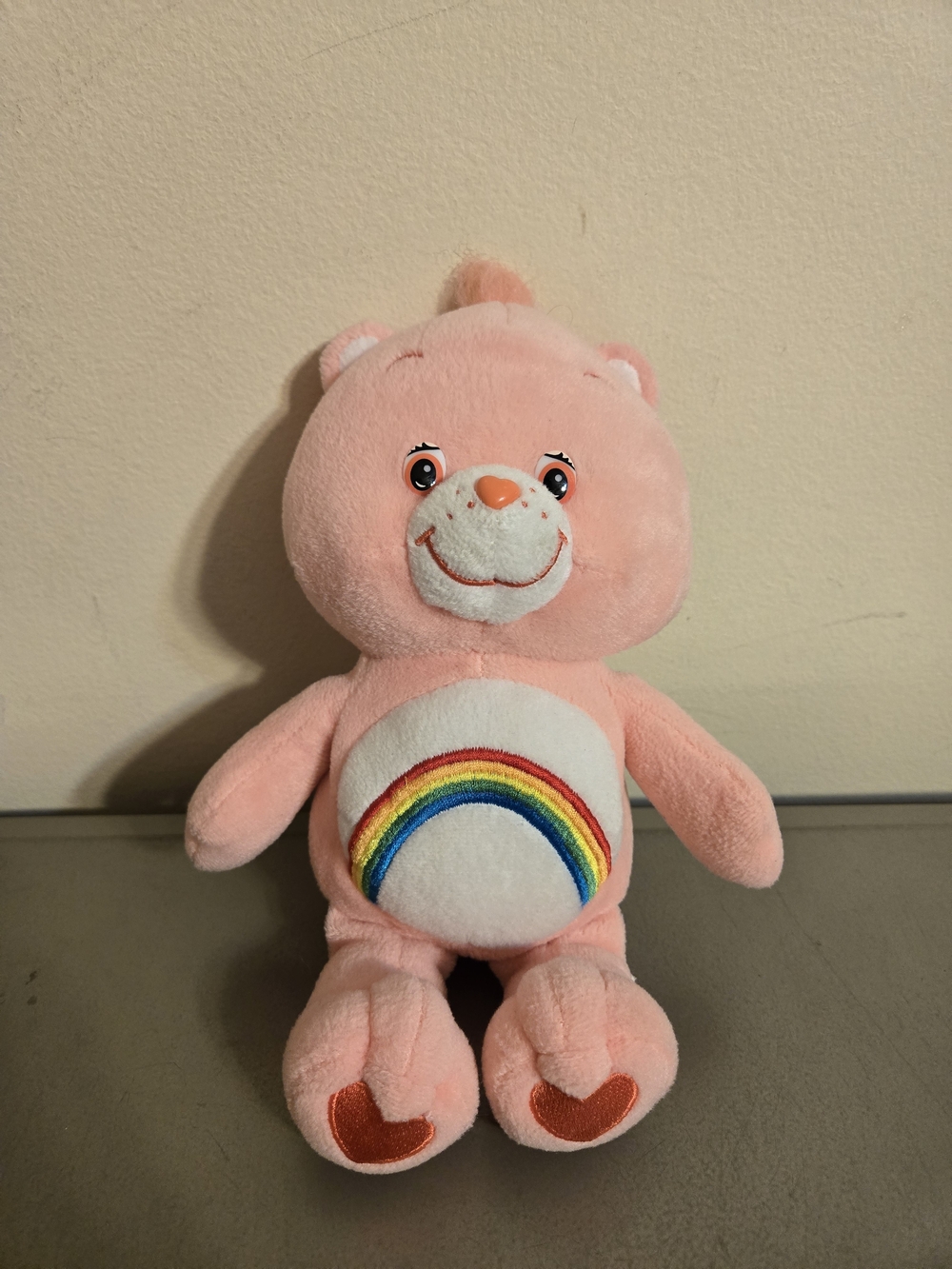 Vintage 2002 Care Bears Cheer Bear Plush – 10" Pink Stuffed Animal
